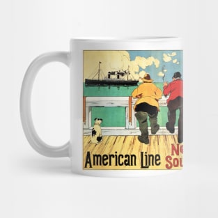 American Line New York Southampton Cruise Ship Advertisement Mug